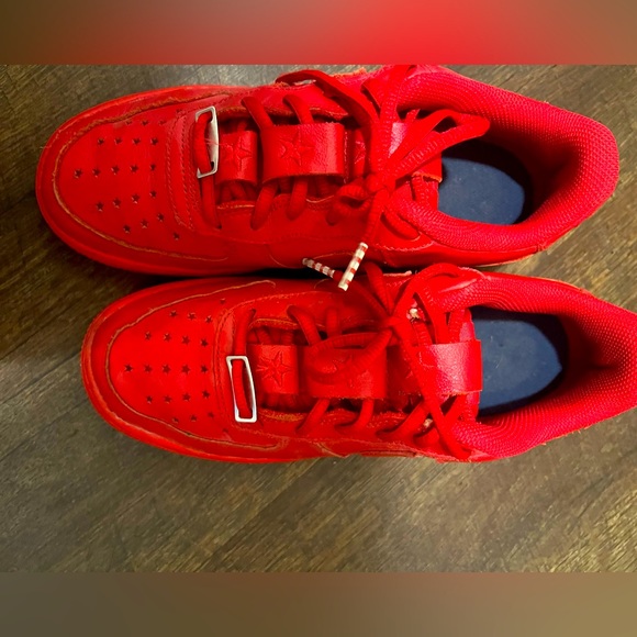 Red Air Force 1 worn once customs - Picture 1 of 5